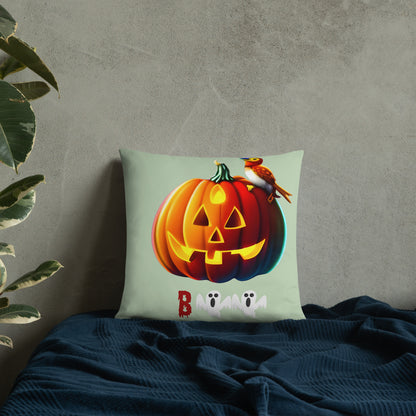Halloween throw pillow - back view - VibePrintPop