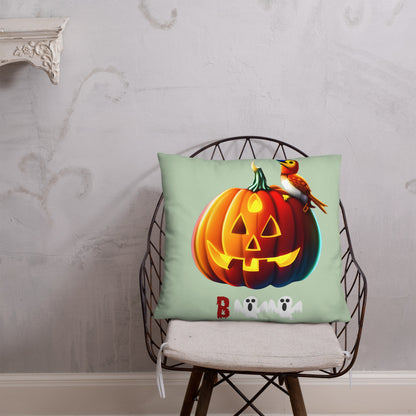 Halloween throw pillow - back view - VibePrintPop