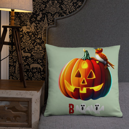 Halloween throw pillow - back view - VibePrintPop