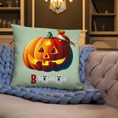 Halloween throw pillow - back view - VibePrintPop