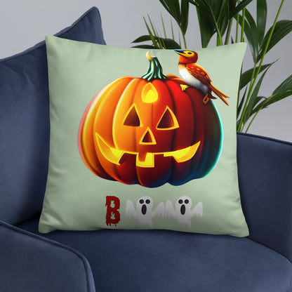 Halloween throw pillow - back view - VibePrintPop