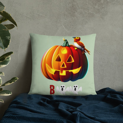 Halloween throw pillow - back view - VibePrintPop
