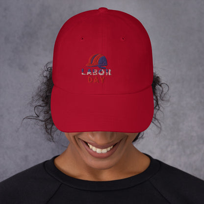 Labor Day Hat - in Cranberry, front view - VibePrintPop