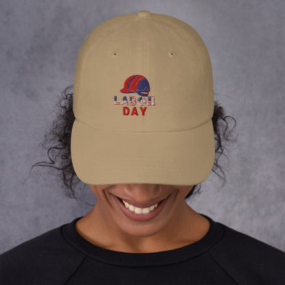 Labor Day Hat - in Khaki, front view - VibePrintPop