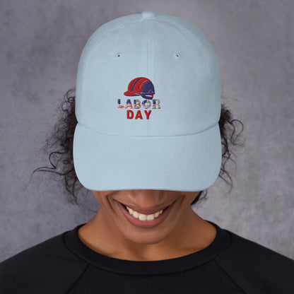Labor Day Hat - in Light Blue, front view - VibePrintPop