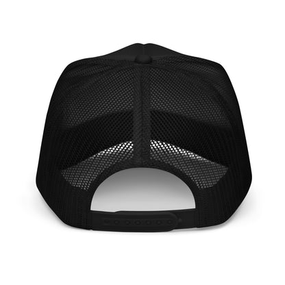 Vintage Golden Retriever Surf Trucker Hat Retro Dog Mom Baseball Cap - in Black, back view - VibePrintPop