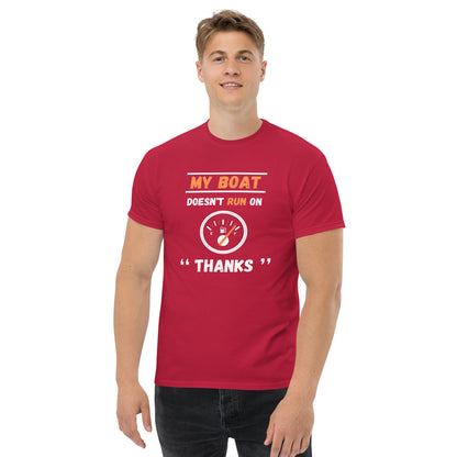 Funny Boat Shirt - in Cardinal, front view - VibePrintPop