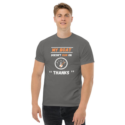 Funny Boat Shirt - in Charcoal, front view - VibePrintPop