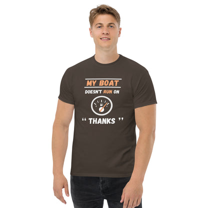 Funny Boat Shirt - in Dark Chocolate, front view - VibePrintPop