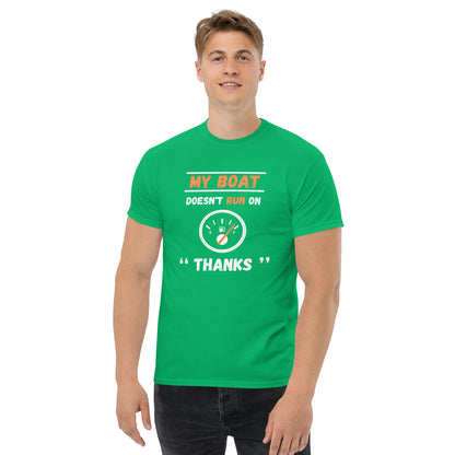 Funny Boat Shirt - in Irish Green, front view - VibePrintPop