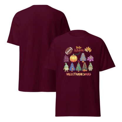 Halloween T-Shirt - in Maroon, front view - VibePrintPop