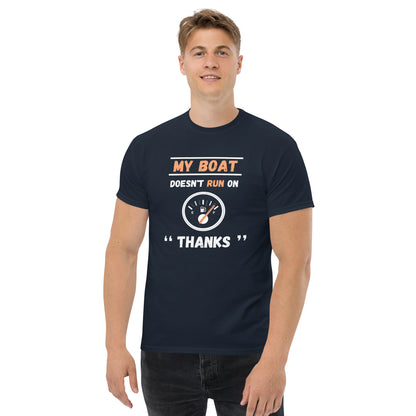 Funny Boat Shirt - in Navy, front view - VibePrintPop
