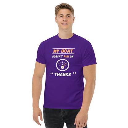 Funny Boat Shirt - in Purple, front view - VibePrintPop