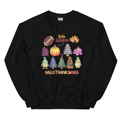 Christmas SweatShirt - in Black, front view - VibePrintPop