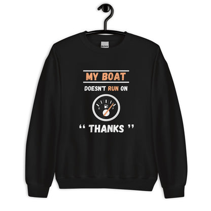 Funny Boat Sweatshirt ` - in Black, front view - VibePrintPop