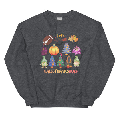 Christmas SweatShirt - in Dark Heather, front view - VibePrintPop