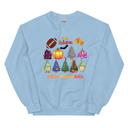 Christmas SweatShirt - in Light Blue, front view - VibePrintPop