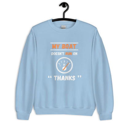 Funny Boat Sweatshirt ` - in Light Blue, front view - VibePrintPop