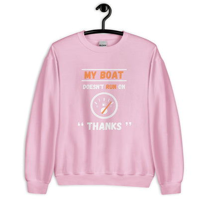 Funny Boat Sweatshirt ` - in Light Pink, front view - VibePrintPop