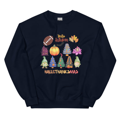 Christmas SweatShirt - in Navy, front view - VibePrintPop