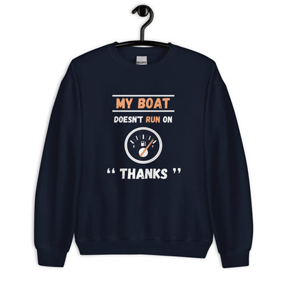 Funny Boat Sweatshirt ` - in Navy, front view - VibePrintPop