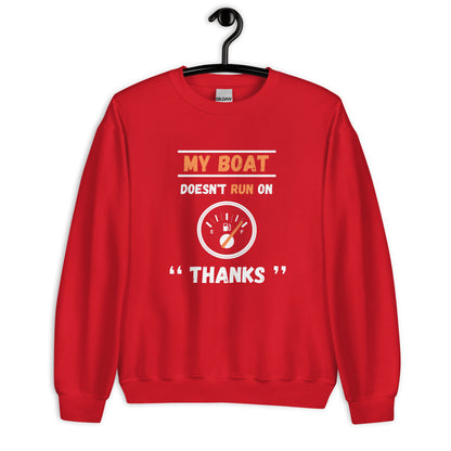 Funny Boat Sweatshirt ` - in Red, front view - VibePrintPop