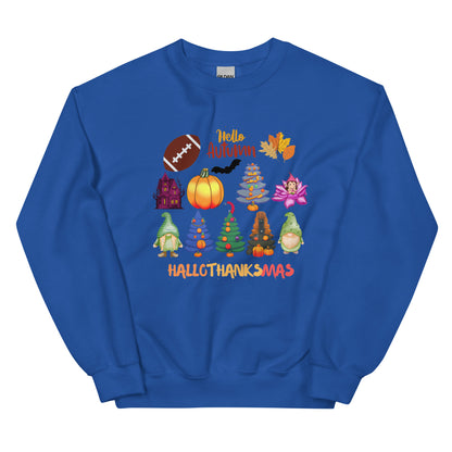 Christmas SweatShirt - in Royal, front view - VibePrintPop