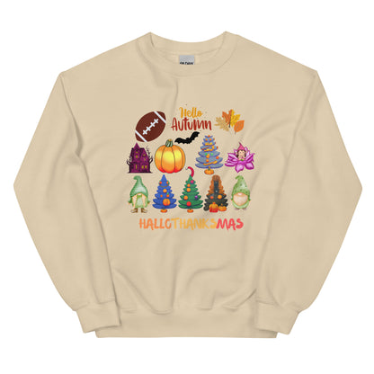 Christmas SweatShirt - in Sand, front view - VibePrintPop