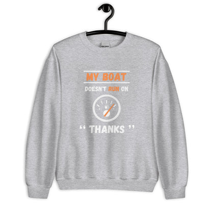 Funny Boat Sweatshirt ` - in Sport Grey, front view - VibePrintPop