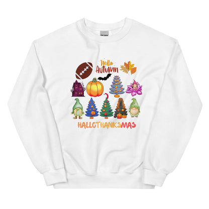 Christmas SweatShirt - in White, front view - VibePrintPop