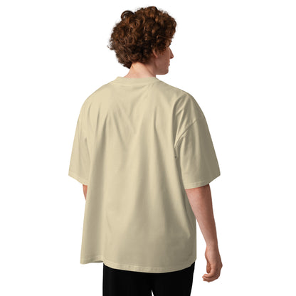 Whimsical Reading Witch oversized T-Shirt - in Stone, back view - VibePrintPop