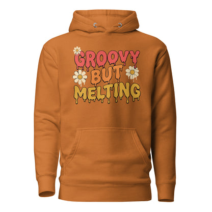 Groovy But Melting Hoodie - in Adobe, front view - VibePrintPop