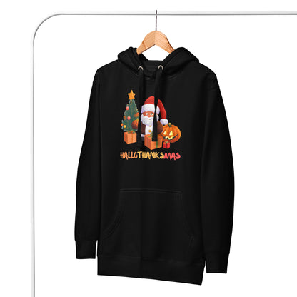 Thanksgiving Hoodie - in Black, front view - VibePrintPop