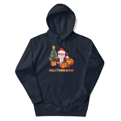 Thanksgiving Hoodie - in Navy Blazer, front view - VibePrintPop