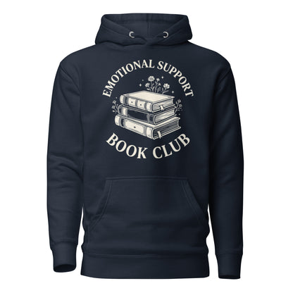 Aesthetic Emotional Support Book Club Hoodie - in Navy Blazer, front view - VibePrintPop