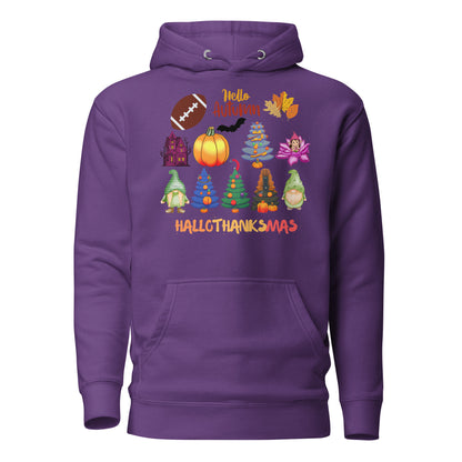 Happy fall yall Hoodie - in Purple, front view - VibePrintPop