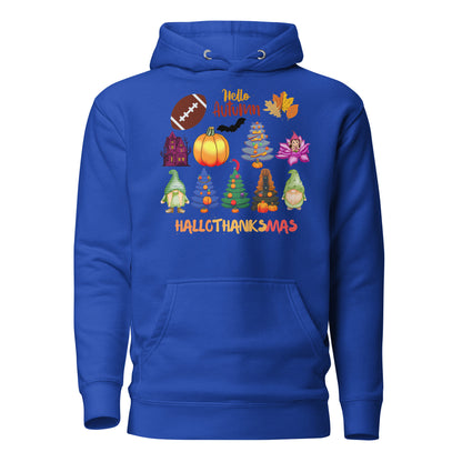 Happy fall yall Hoodie - in Team Royal, front view - VibePrintPop