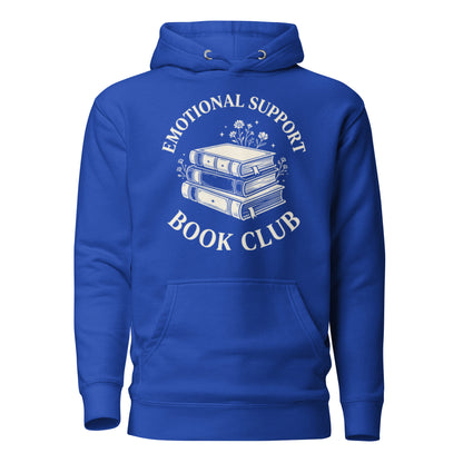 Aesthetic Emotional Support Book Club Hoodie - in Team Royal, front view - VibePrintPop