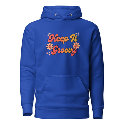 Groovy Hoodie - in Team Royal, front view - VibePrintPop
