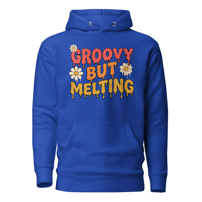 Groovy But Melting Hoodie - in Team Royal, front view - VibePrintPop