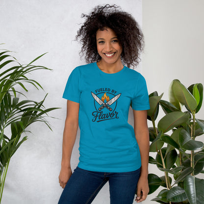 Chef Culinary Passion Vintage Kitchen Tee - in Aqua, front view - VibePrintPop
