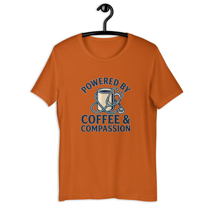 Funny Nurse Coffee Scrubs Life Graphic Tee - in Autumn, front view - VibePrintPop