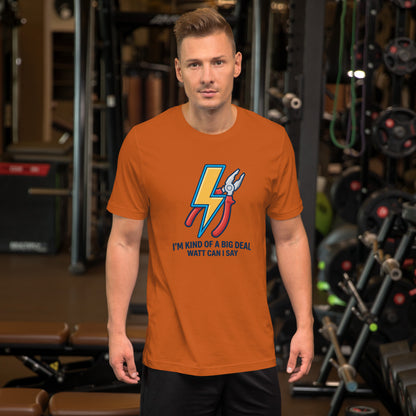 Electrician Funny Voltage Humor Graphic Tee - in Autumn, front view - VibePrintPop