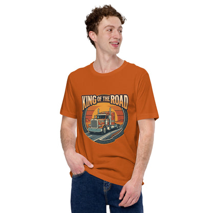 Truck Driver Open Road Vintage Tee - in Autumn, front view - VibePrintPop