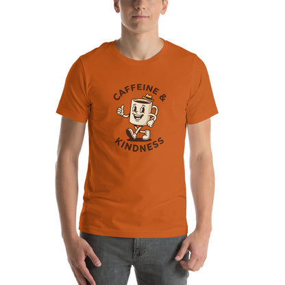 Retro Coffee Aesthetic Graphic Tee - in Autumn, front view - VibePrintPop