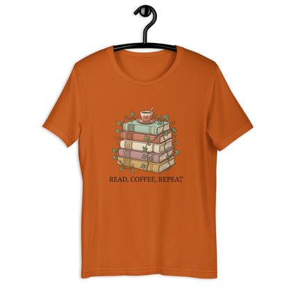 Just One More Chapter Book Tee - in Autumn, front view - VibePrintPop