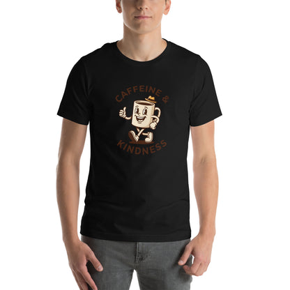 Retro Coffee Aesthetic Graphic Tee - in Black, front view - VibePrintPop