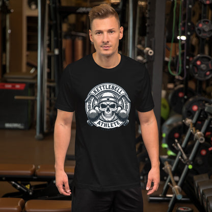 No Pain No Gain Retro Gym Tee - in Black, front view - VibePrintPop