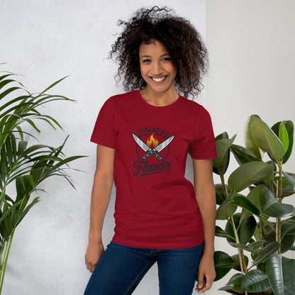 Chef Culinary Passion Vintage Kitchen Tee - in Cardinal, front view - VibePrintPop