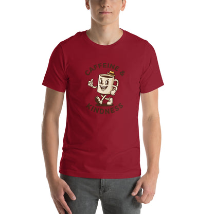 Retro Coffee Aesthetic Graphic Tee - in Cardinal, front view - VibePrintPop